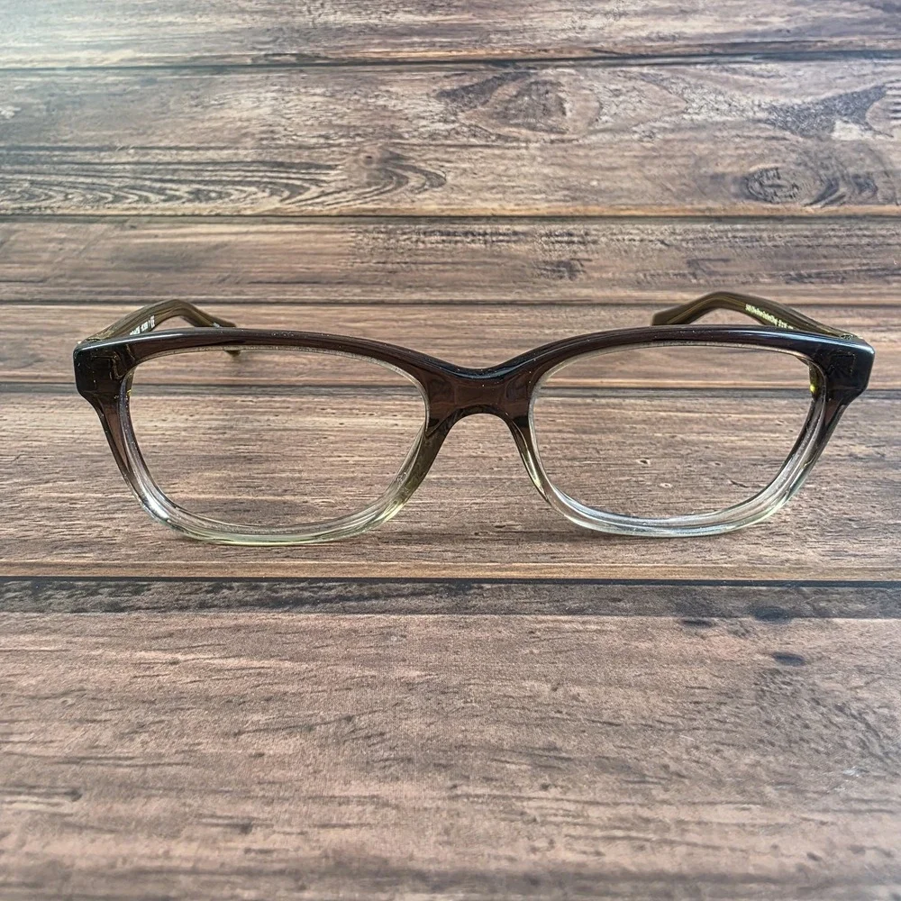 Coach Eyeglasses Womens Olive Brown Gradient Clear HC6089 5408 Rectangle Frames‎